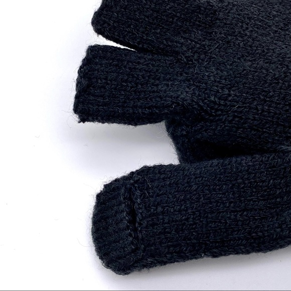 NWT Plush Fleece-Lined Texting Fingerless Mittens in Black, OS - Picture 7 of 15
